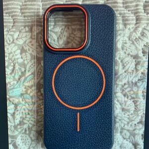 Apple Dark Blue and Orange Phone Case